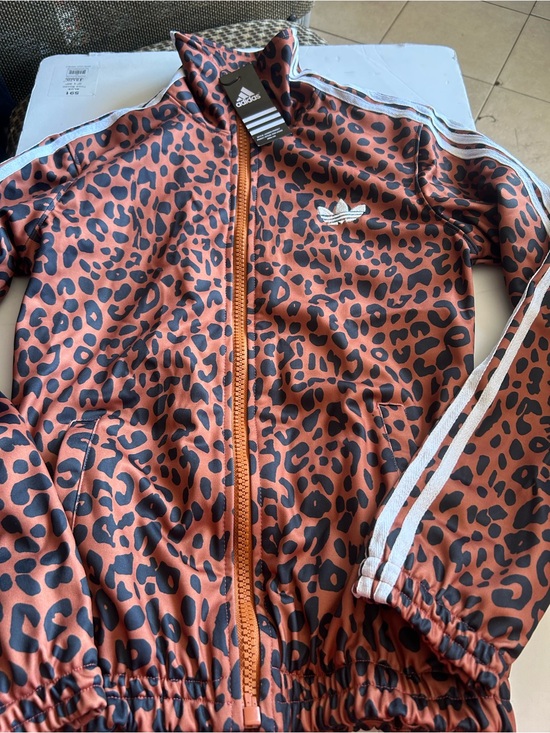 adidas Jackets & Blazers - adidas Leopard-Print Zip Jacket - Brown & Black